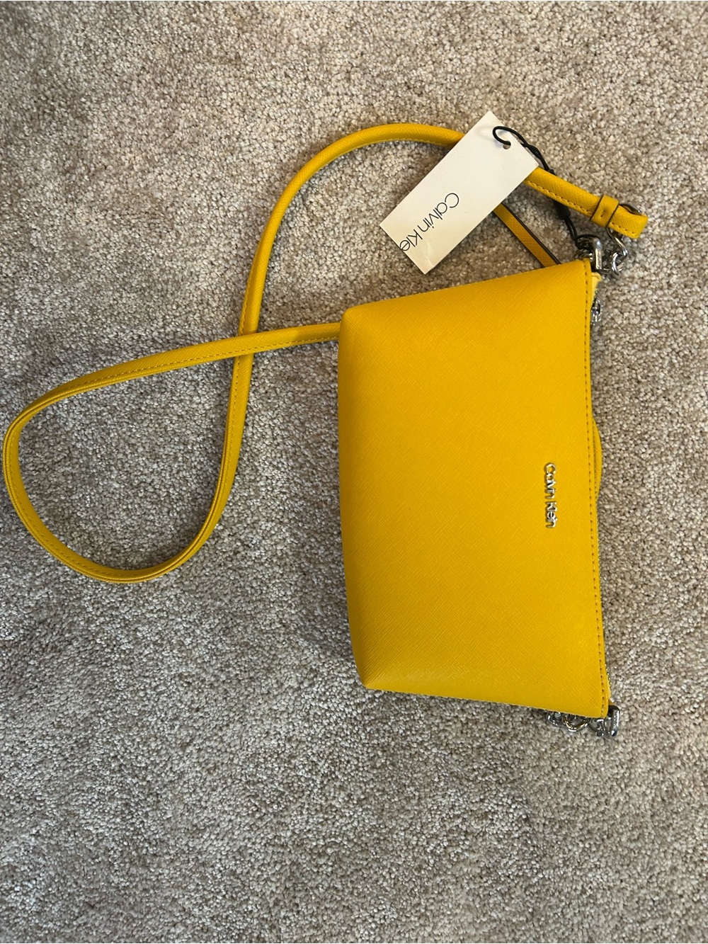 Calvin Klein Bright Yellow Crossbody Purse